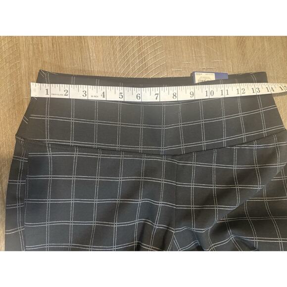 NWT APT 9 Black Windowpane Plaid Tummy Control Bootcut Dress Pants Size MT NEW - Picture 6 of 13